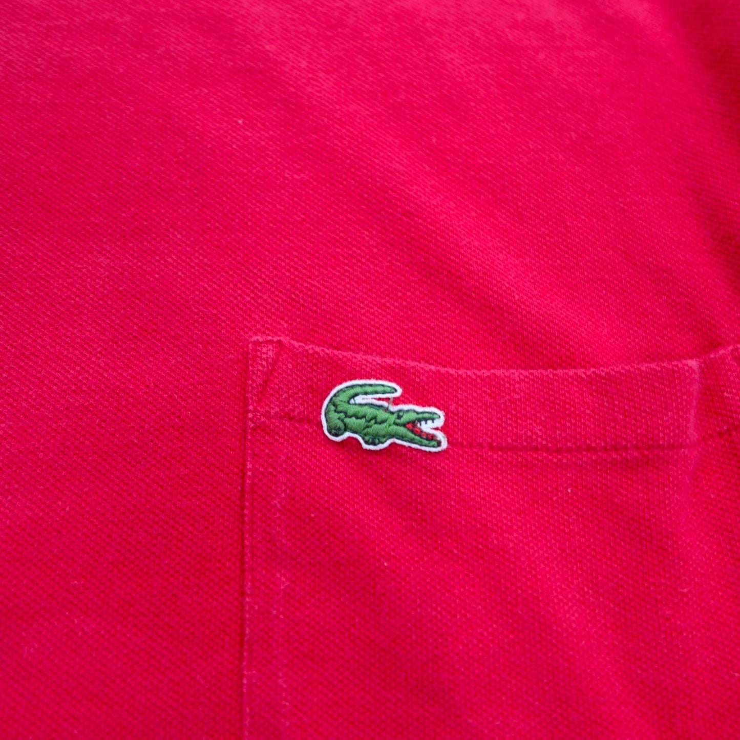 IZOD LACOSTE 90s Pique T-Shirt Pocket Tee L Red Chest Pocket Logo