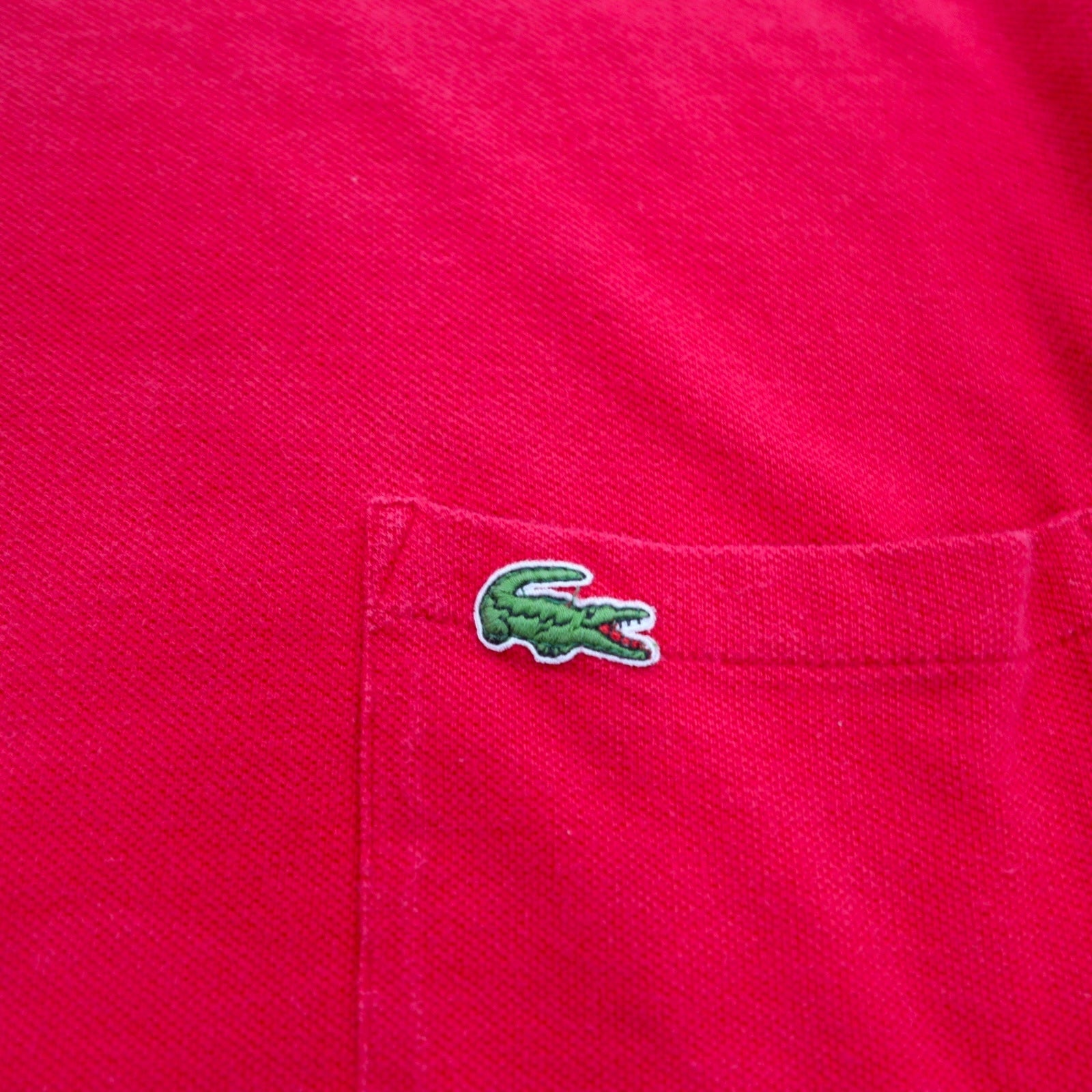 IZOD LACOSTE 90年代 鹿の子 Tシャツ ポケTee L レッド 胸ポケット ワンポイントロゴ