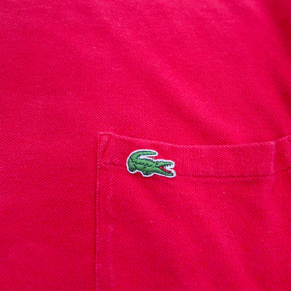 IZOD LACOSTE 90s Pique T-Shirt Pocket Tee L Red Chest Pocket Logo