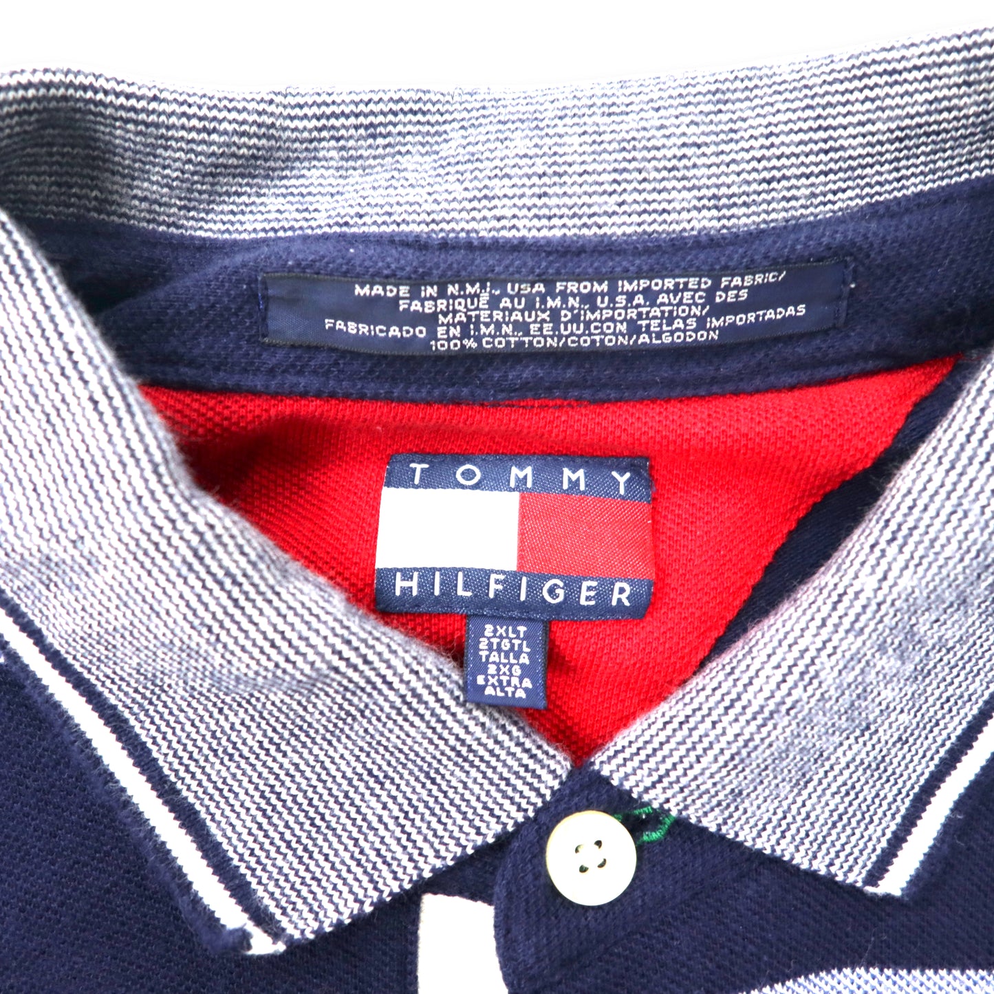 USA MADE TOMMY HILFIGER 90's Striped Rugby Shirt Long Sleeve Polo