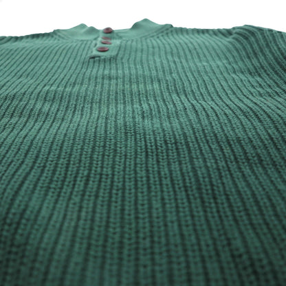 L.L.Bean ハーフボタン コットンニット セーター 2XL グリーン リブニット FKQ7