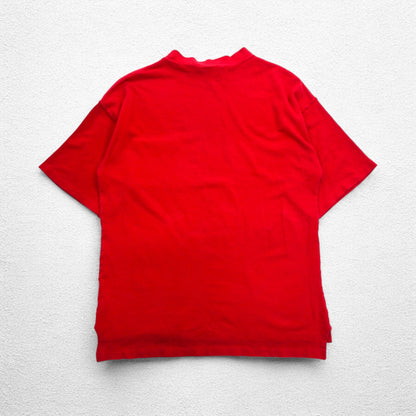 IZOD LACOSTE 90s Pique T-Shirt Pocket Tee L Red Chest Pocket Logo