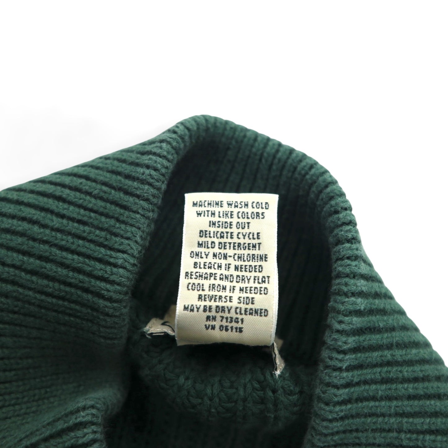 L.L.Bean ハーフボタン コットンニット セーター 2XL グリーン リブニット FKQ7