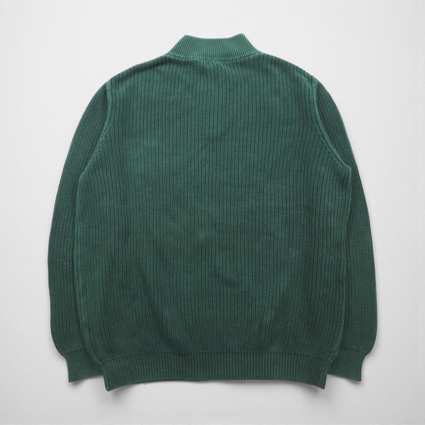 L.L.Bean ハーフボタン コットンニット セーター 2XL グリーン リブニット FKQ7