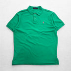 POLO RALPH LAUREN Polo shirt L Green Cotton Pique Small pony embroidery