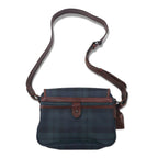 POLO RALPH LAUREN Black Watch Shoulder Bag Green Check PVC Leather