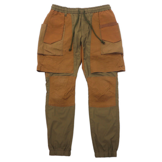 日本然リトテ-古着オンライン-White Mountaineering レイヤード イージーパンツ 2 カーキ ポリエステル WM2071409 日本製-WHITE MOUNTAINEERING Layered Easy Pants 2 Khaki Polyester WM2071409 Japan MADE