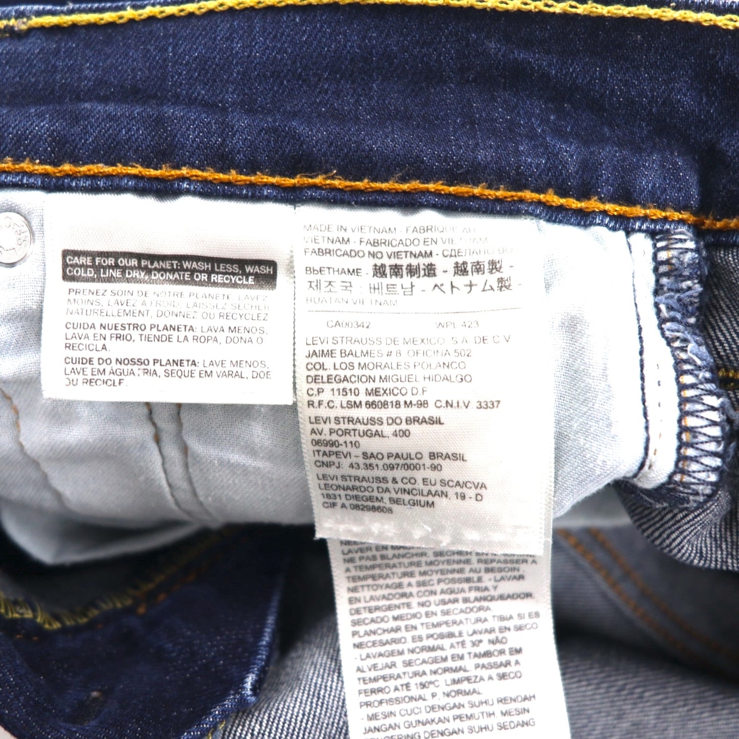 Levi's 510 スキニージーンズ ストレッチ デニムパンツ M インディゴ ブルー スリムフィット 05510-0485
