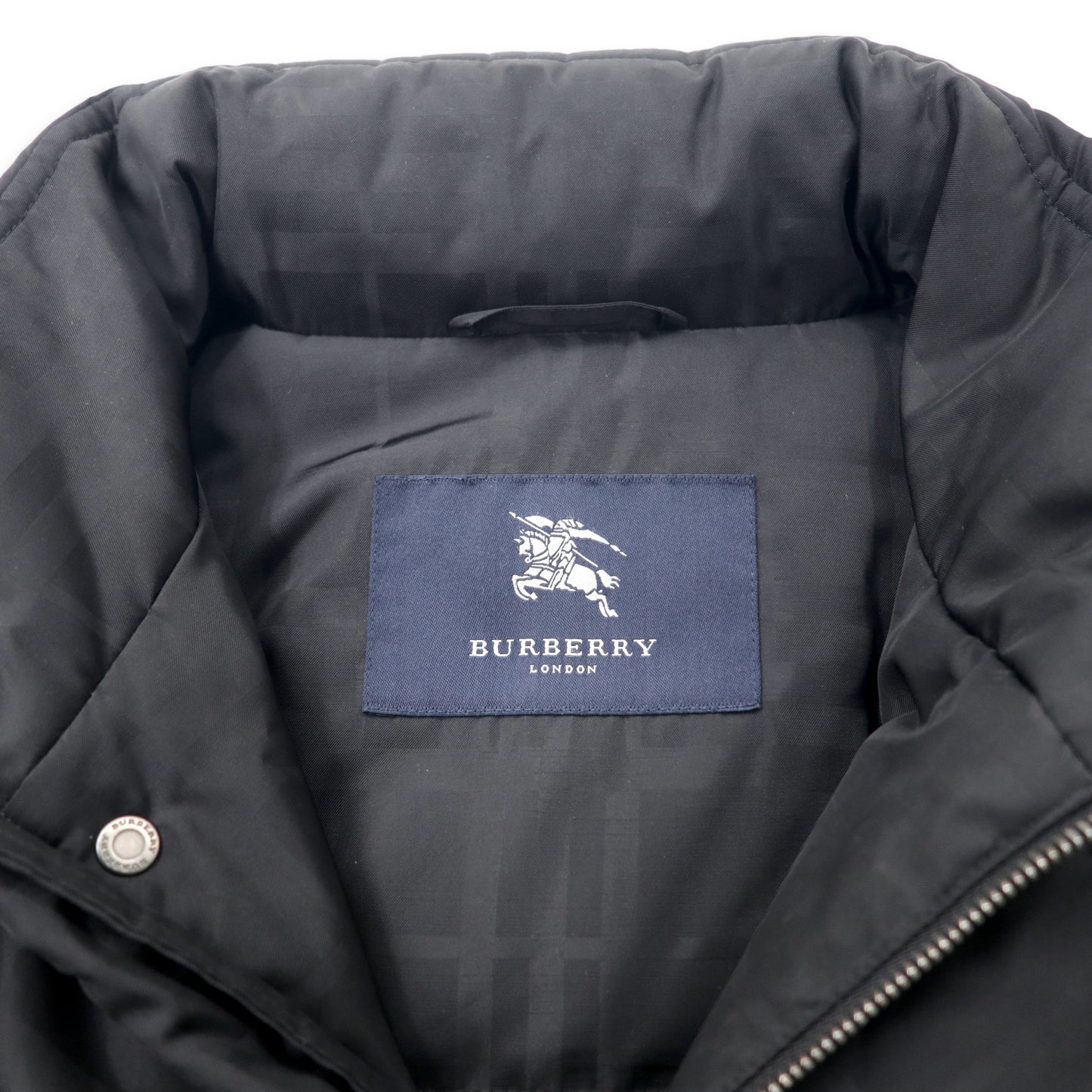 BURBERRY シャドーチェック ダウンジャケット M ブラック ノバチェック フード収納式 BBN77-723-09