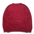 Reebok 90s USA Made Vector Logo Front V Sweatshirt L Bordeaux Cotton Print