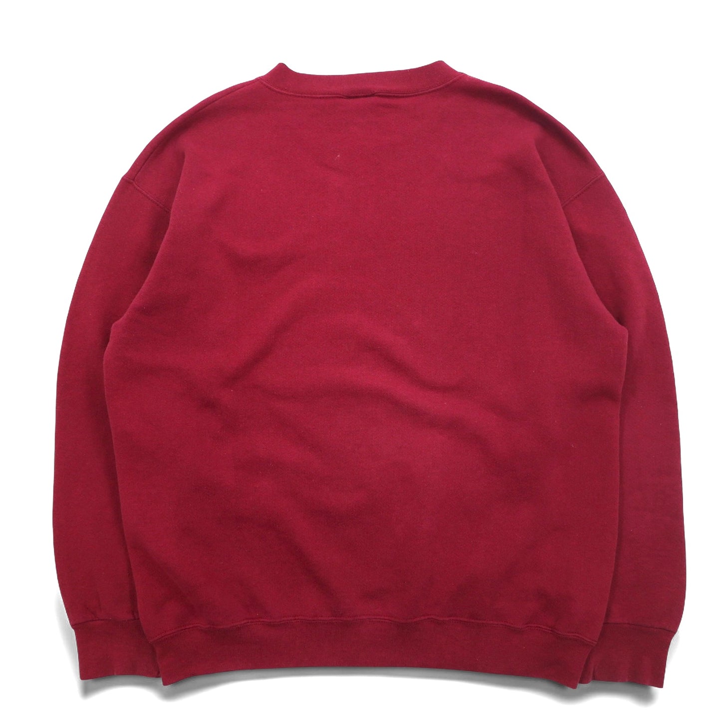 Reebok 90s USA Made Vector Logo Front V Sweatshirt L Bordeaux Cotton Print