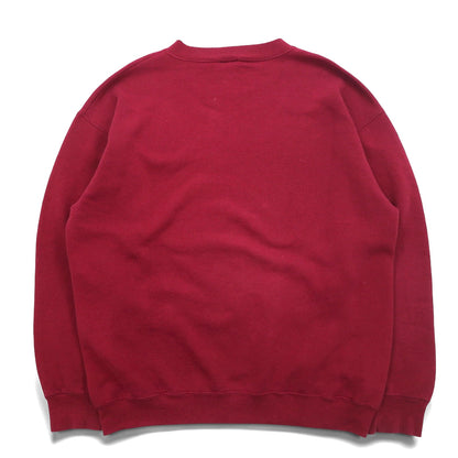 Reebok 90s USA Made Vector Logo Front V Sweatshirt L Bordeaux Cotton Print