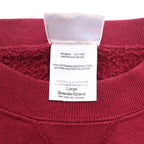 Reebok 90s USA Made Vector Logo Front V Sweatshirt L Bordeaux Cotton Print