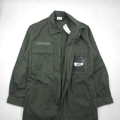 Vintage French Work Military Coveralls MAGECO 00年代 オールインワン ジャンプスーツ つなぎ L カーキ ダブルニー ミリタリー MAGECO 32/04 デッドストック 未使用品
