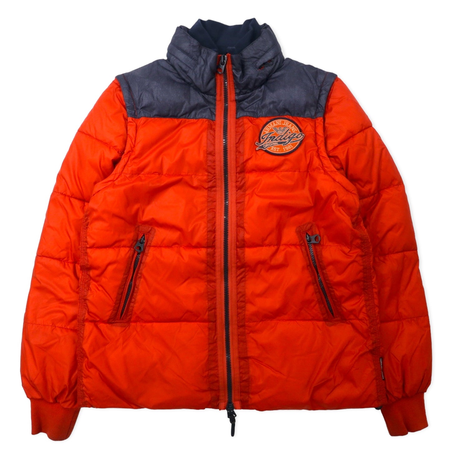 ARMANI JEANS 2WAY PUFFER JACKET PUFFER VEST 46 Orange Polyester