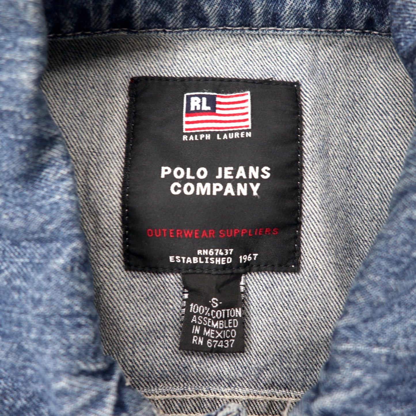 POLO JEANS COMPANY RALPH  LAUREN 90年代 デニムジャケット Gジャン S ブルー コットン メキシコ製