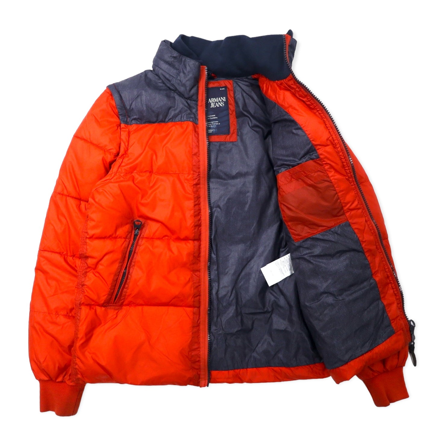 ARMANI JEANS 2WAY PUFFER JACKET PUFFER VEST 46 Orange