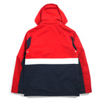 TOMMY HILFIGER セーリングジャケット マウンテンパーカー M レッド トリコロール ダブルジップ フード着脱式