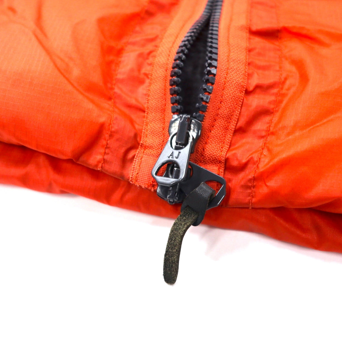 ARMANI JEANS 2WAY Down Jacket Down Vest 46 Orange Polyester Detachable Sleeves Back Logo Print
