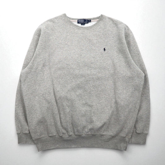Polo by Ralph Lauren 90年代 クルーネック スウェット XL グレー コットン スモールポニー刺繍