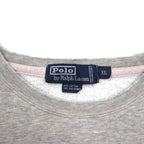 Polo by Ralph Lauren 90s Crew Neck Sweatshirt, XL, Gray Cotton with Small Pony Embroidery