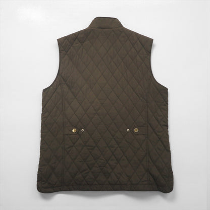 ORVIS キルティング ハンティング ベスト L カーキ 中綿 ダブルジップ 2SHT