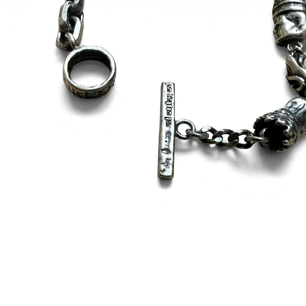 GEM KINGDOM Toggle Bracelet in 925 Sterling Silver with Heart and Clover Chain, Available at HPFRANCE