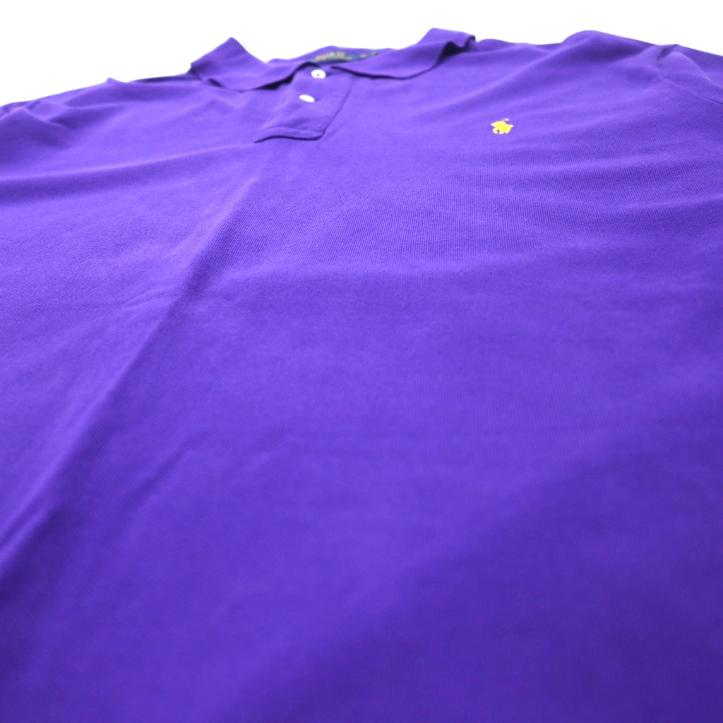 POLO RALPH LAUREN Long Sleeve Polo Shirt XLT TALL Purple Cotton Pique Small Pony Embroidery Big Size