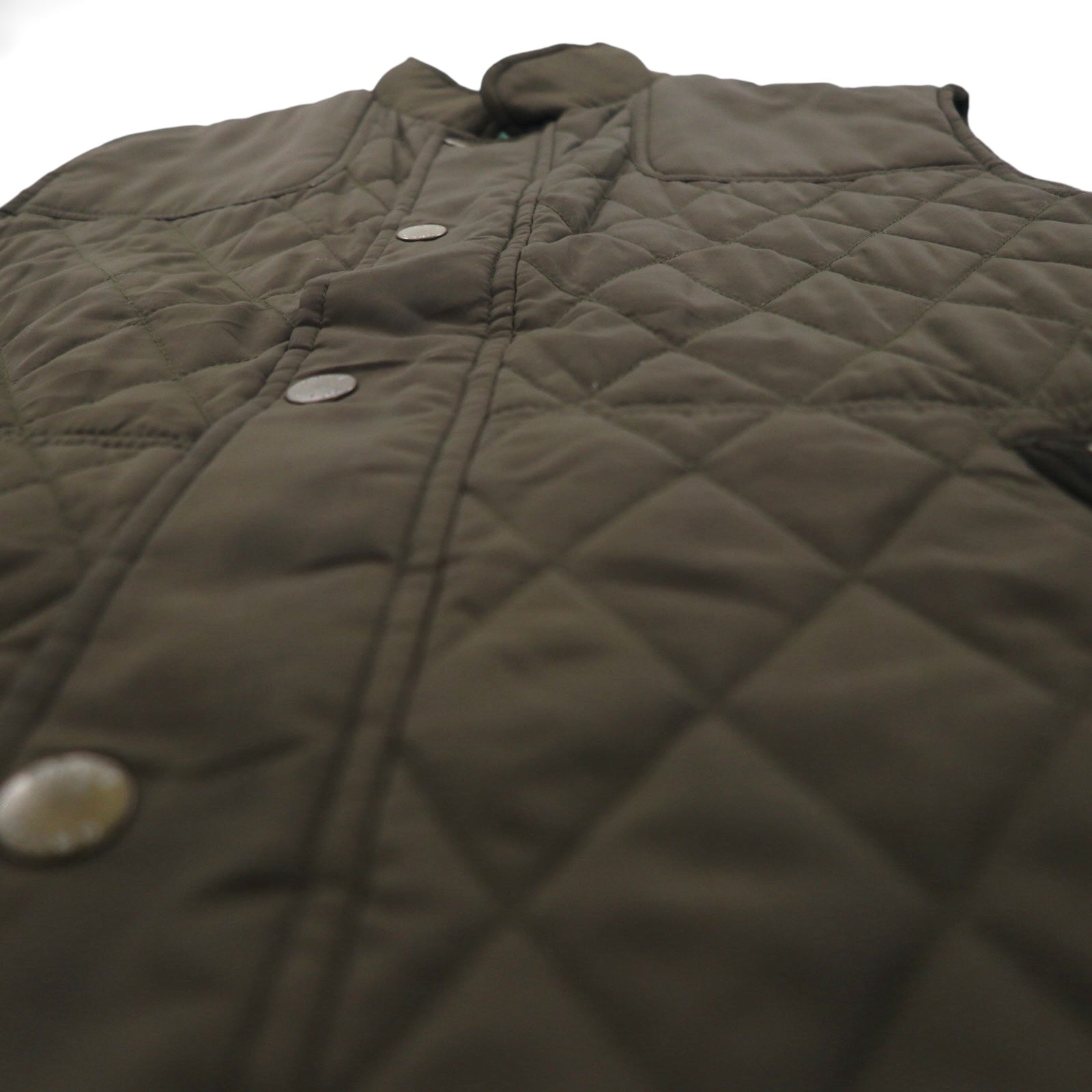 ORVIS キルティング ハンティング ベスト L カーキ 中綿 ダブルジップ 2SHT