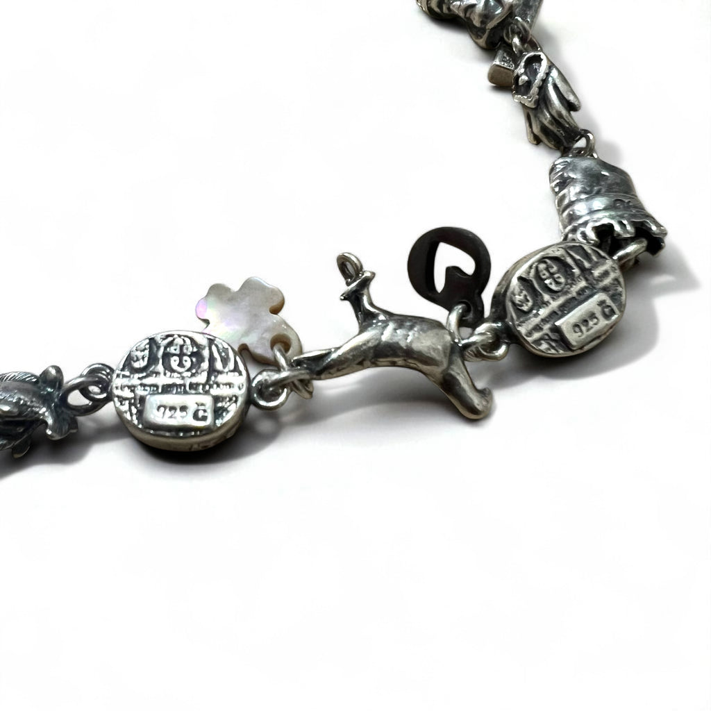 GEM KINGDOM Toggle Bracelet in 925 Sterling Silver with Heart and Clover Chain, Available at HPFRANCE