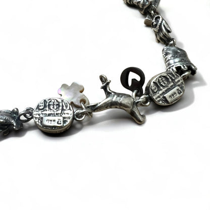 GEM KINGDOM Toggle Bracelet in 925 Sterling Silver with Heart and Clover Chain, Available at HPFRANCE