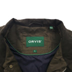 ORVIS キルティング ハンティング ベスト L カーキ 中綿 ダブルジップ 2SHT