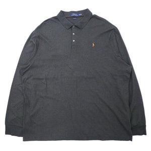 POLO RALPH LAUREN 長袖 ポロシャツ XXL カーキ コットン CLASSIC FIT スモールポニー刺繍 ビッグサイズ