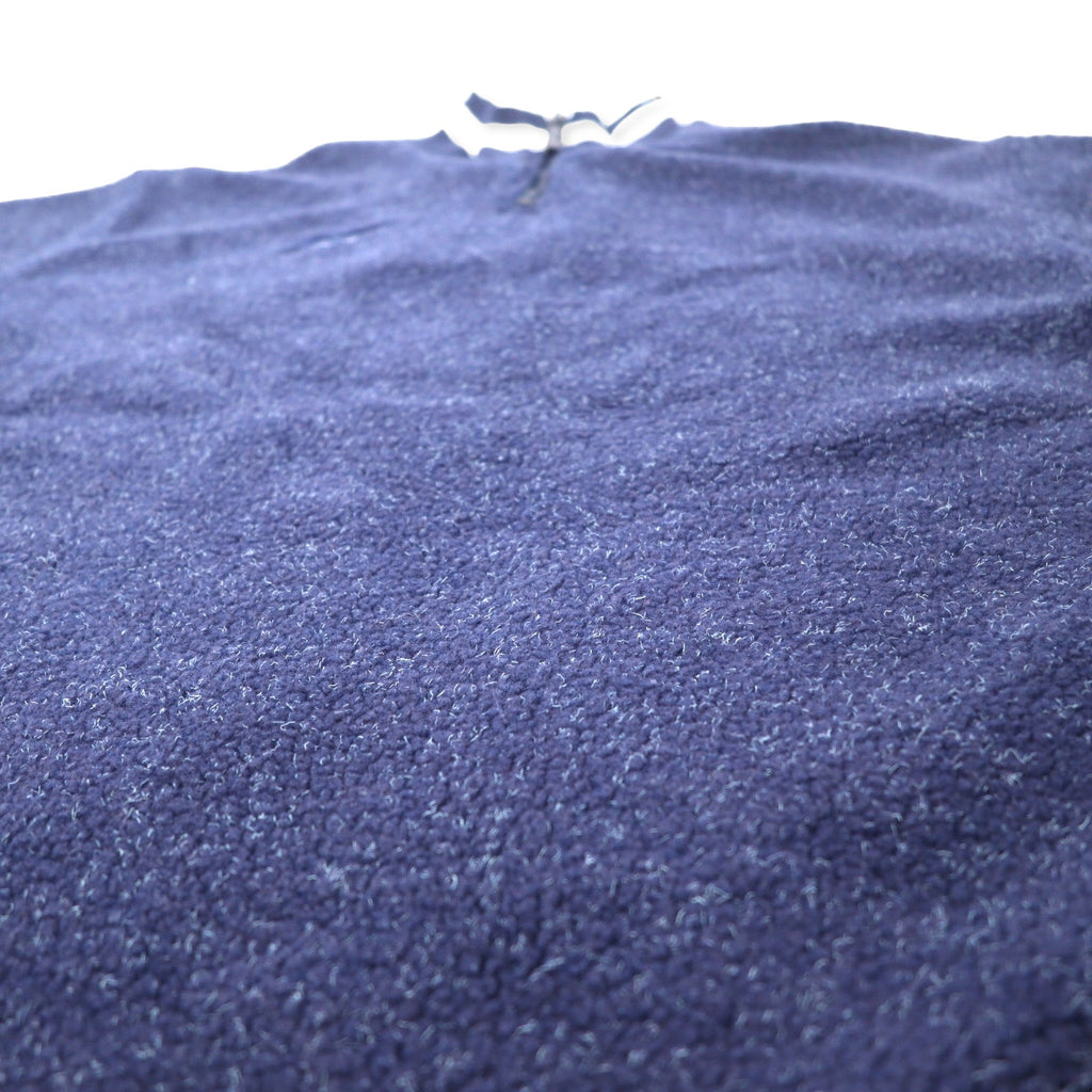 Reebok 90年代 ハーフジップ ボアフリースジャケット S ネイビー ポリエステル ベクターロゴ刺繍 ビッグサイズ