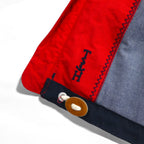 TOMMY HILFIGER セーリングジャケット マウンテンパーカー M レッド トリコロール ダブルジップ フード着脱式