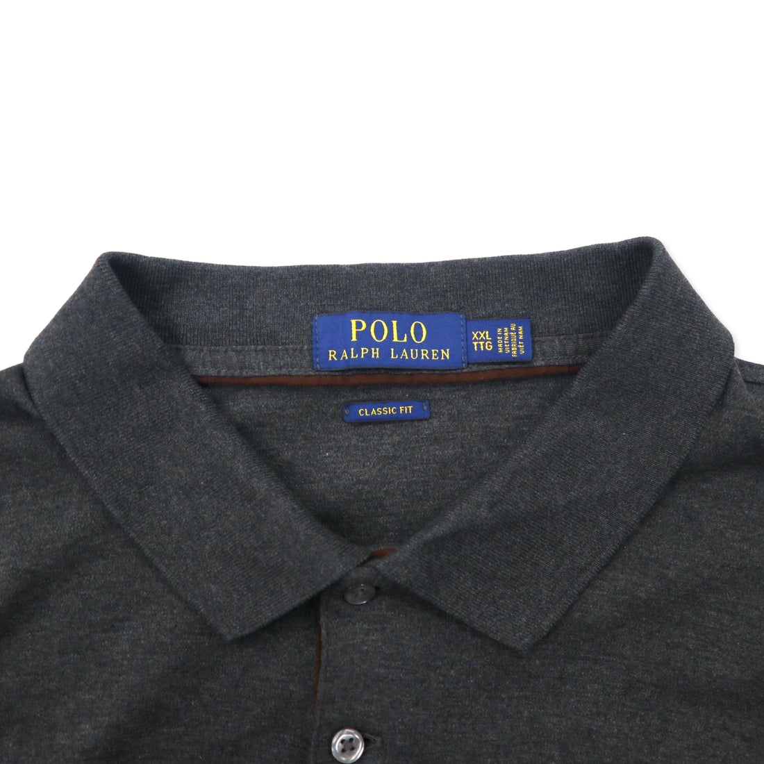 POLO RALPH LAUREN Long Sleeve Polo Shirt XXL Khaki Cotton CLASSIC FIT Small Pony Embroidery Big Size