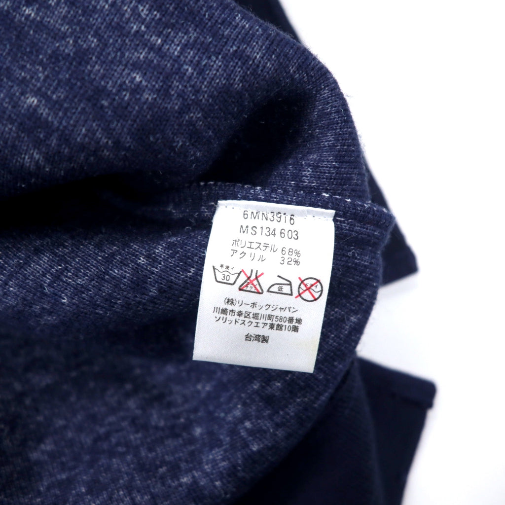 Reebok 90年代 ハーフジップ ボアフリースジャケット S ネイビー ポリエステル ベクターロゴ刺繍 ビッグサイズ