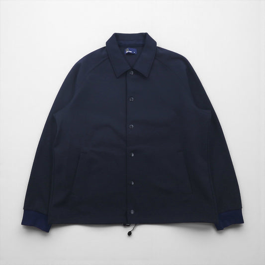 FRED PERRY ジャージー コーチジャケット M ネイビー ポリエステル ドローコード スナップボタン