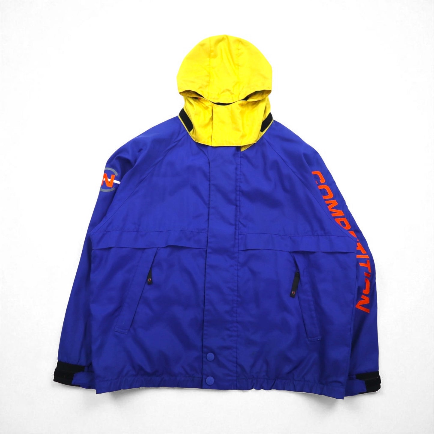 NAUTICA COMPETITION 2000s Sailing Jacket, Size L, Blue, Nylon, Sleeve Logo Embroidery, Retractable Hood