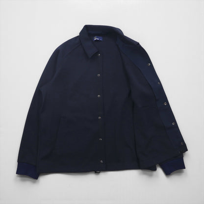 FRED PERRY ジャージー コーチジャケット M ネイビー ポリエステル ドローコード スナップボタン