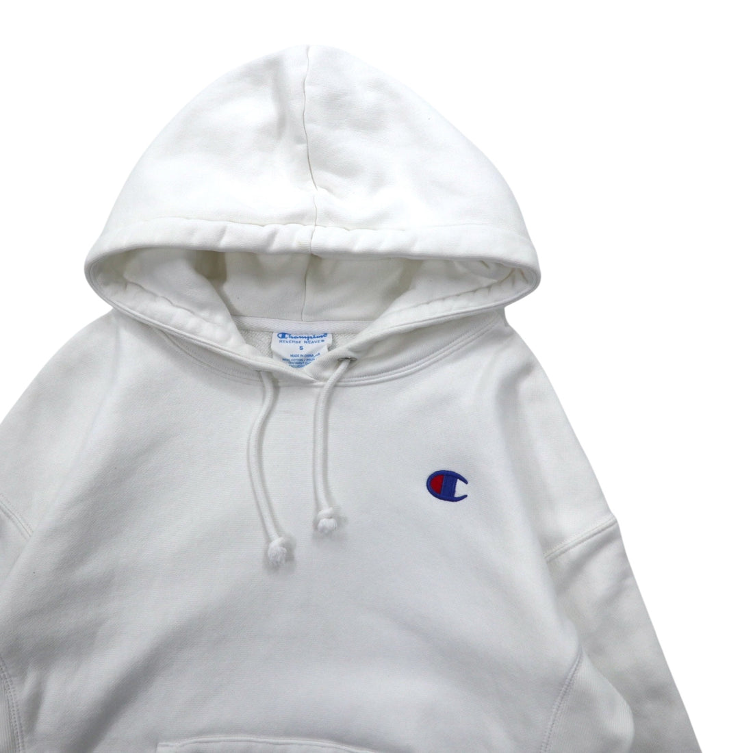Champion Reverse Weave Pullover Hoodie S White Blue Single Tag Reprint
