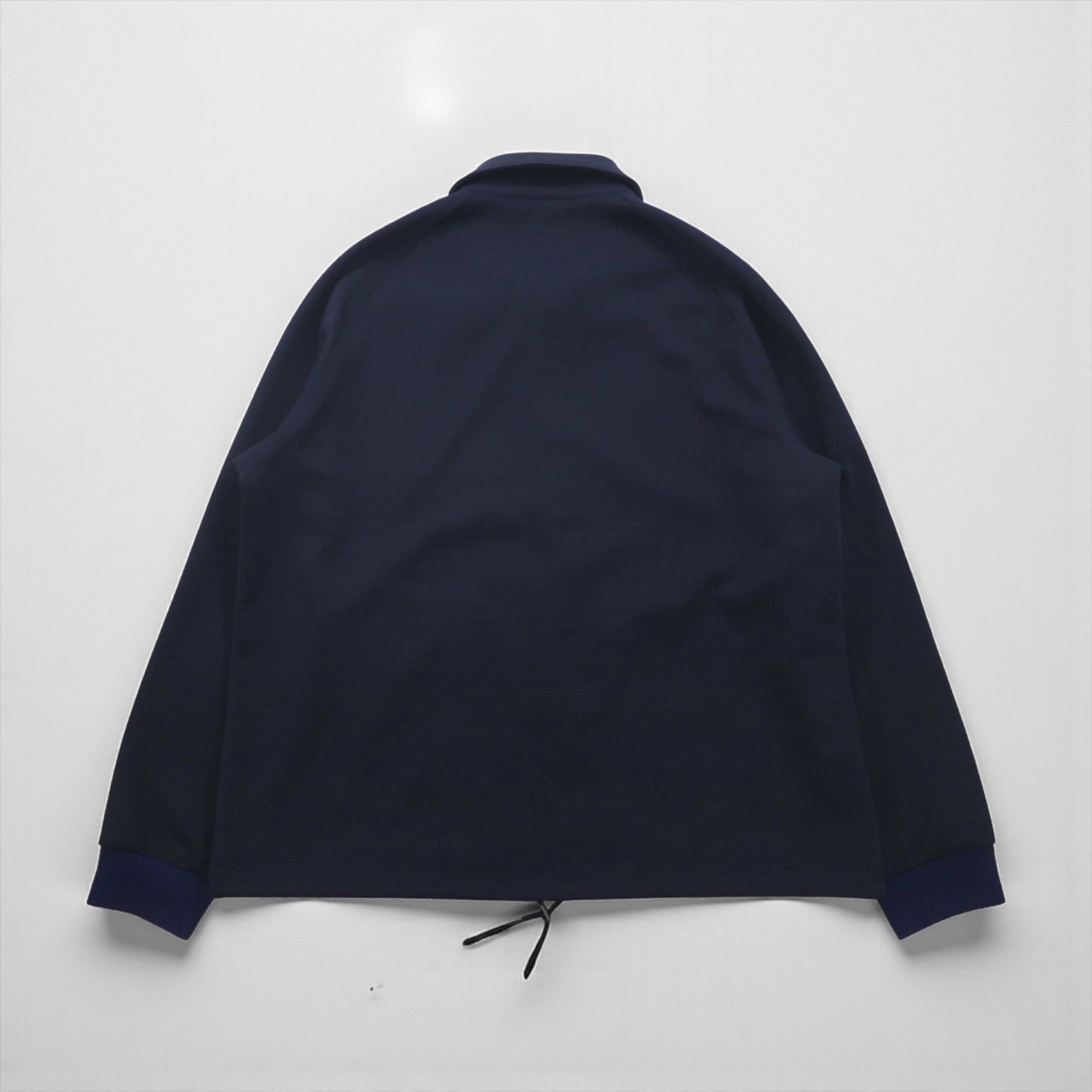 FRED PERRY ジャージー コーチジャケット M ネイビー ポリエステル ドローコード スナップボタン