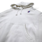 Champion Reverse Weave Pullover Hoodie S White Blue Single Tag Reprint