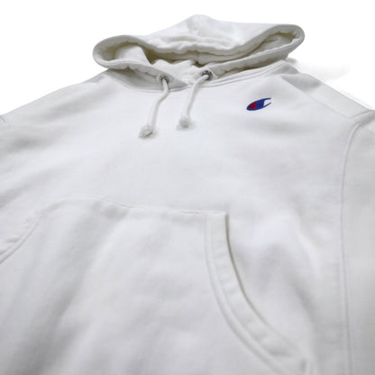 Champion リバースウィーブ REVERSE WEAVE プルオーバー パーカー S ホワイト 青単タグ 復刻