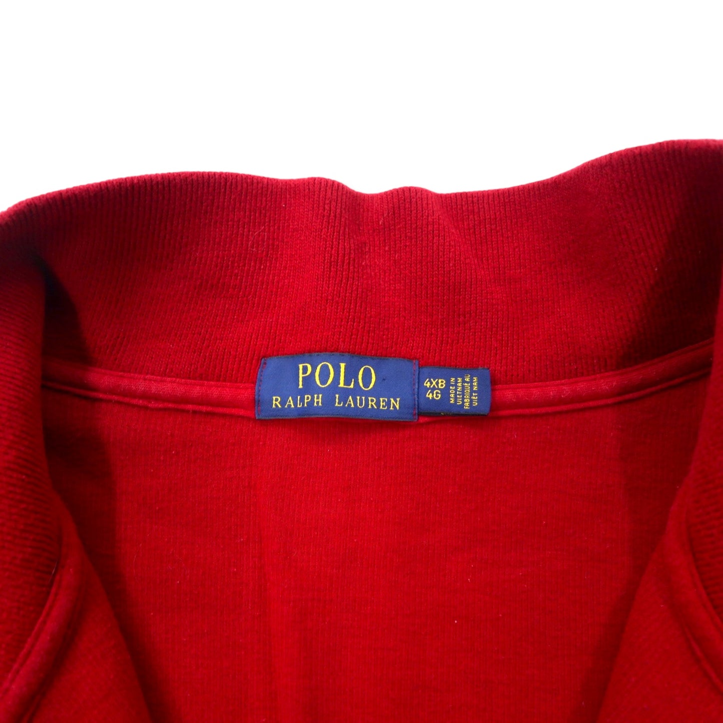 POLO RALPH LAUREN ハーフジップ スウェット 4XB レッド コットン スモールポニー刺繍 ビッグサイズ