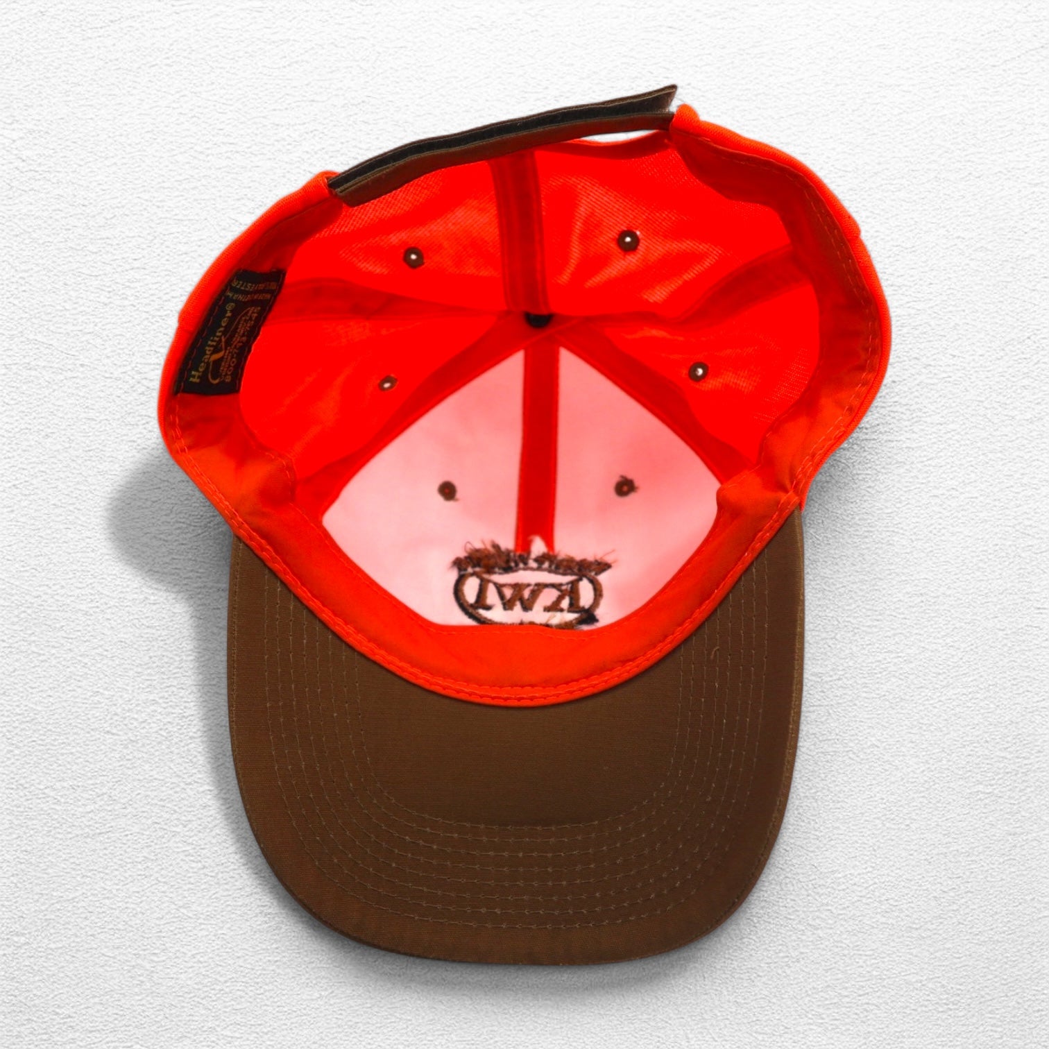 90s Headliner Bicolor Baseball Cap FREE Belt Orange Khaki KWI Embroidery