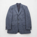 Harris Tweed Made in Scotland 2B Tailored Jacket, Leather, Large, Navy Wool, 100th Anniversary Limited Edition