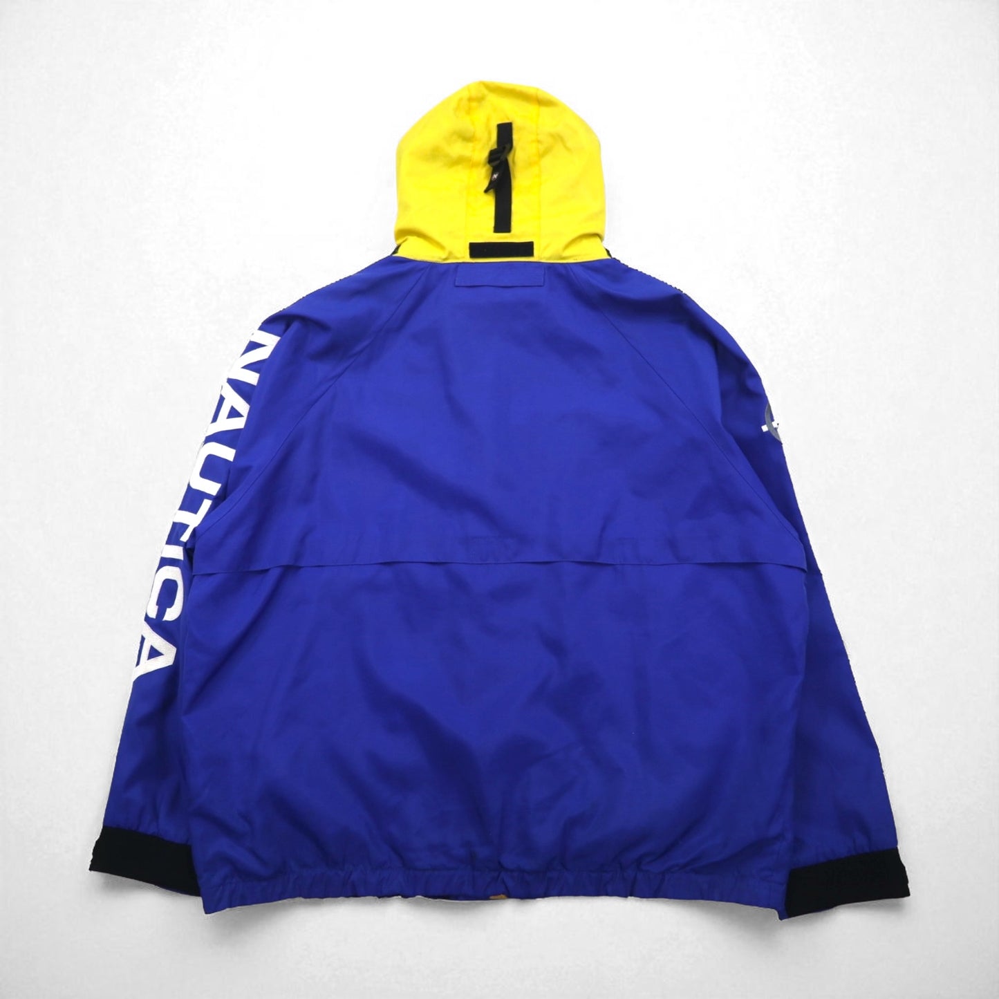 NAUTICA COMPETITION 2000s Sailing Jacket, Size L, Blue, Nylon, Sleeve Logo Embroidery, Retractable Hood