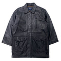 日本然リトテ-古着オンライン-Sub Urban ラムレザー カーコート L ブラック 羊革 キルティングライナー-SUB URBAN Lamb Leather Car COAT L Black sheep leather QUILTED liner
