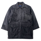日本然リトテ-古着オンライン-Sub Urban ラムレザー カーコート L ブラック 羊革 キルティングライナー-SUB URBAN Lamb Leather Car COAT L Black sheep leather QUILTED liner